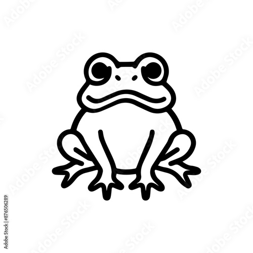 Frog icon or modern line symbol. Vector line art and icon design with bold outline. Black and white Pixel Perfect minimalistic symbol isolated white background. Silhouette simple thin sign