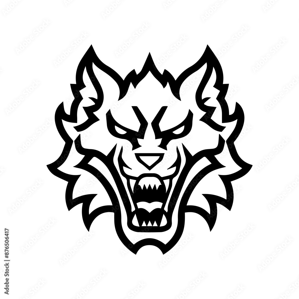Cerberus icon or modern line symbol. Vector line art and icon design with bold outline. Black and white Pixel Perfect minimalistic symbol isolated white background. Silhouette simple thin sign Cerberus icon or modern line symbol. Vector line art and icon design with bold outline. Black and white Pixel Perfect minimalistic symbol isolated white background. Silhouette simple thin sign