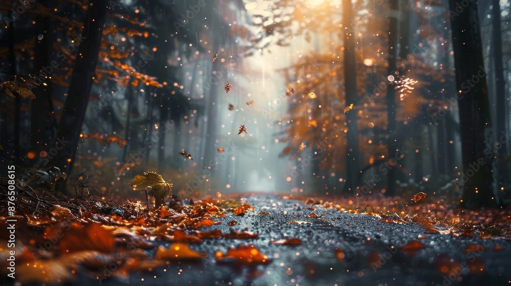 Heavy rain. Cozy environment. Autumn background Heavy rain. Cozy environment. Autumn background
