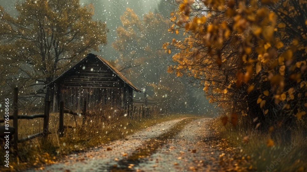 Heavy rain. Cozy environment. Autumn background Heavy rain. Cozy environment. Autumn background