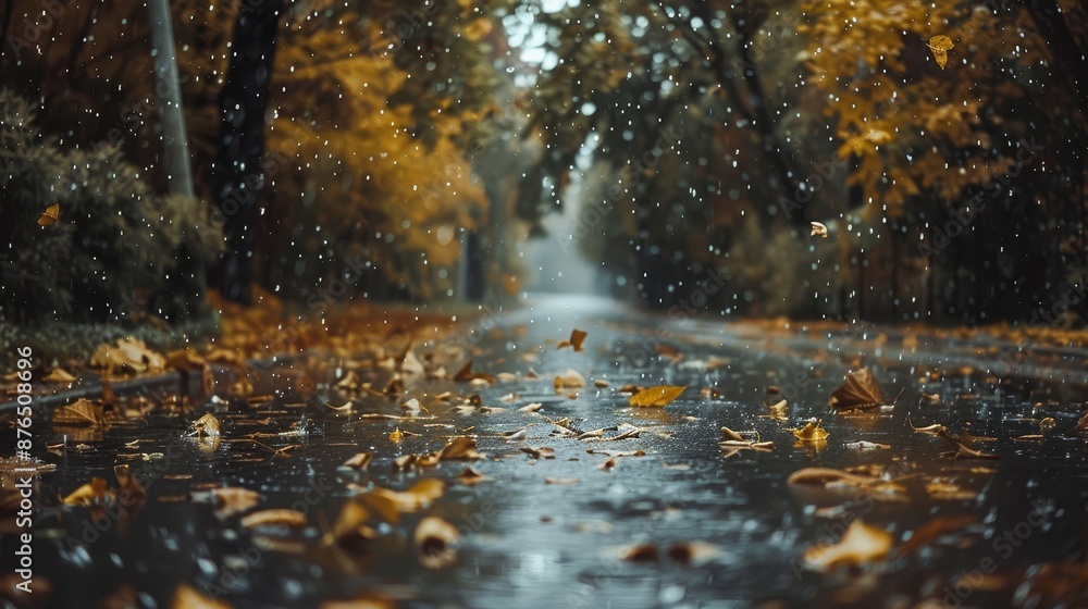 Heavy rain. Cozy environment. Autumn background Heavy rain. Cozy environment. Autumn background