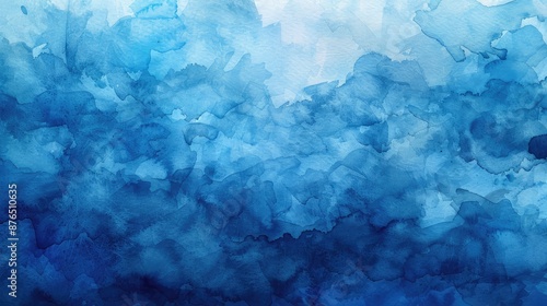 Blue Watercolor Abstract: Hand-Drawn Background