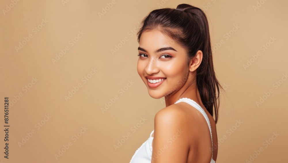 Beautiful Asian woman with flawless skin. Skincare concept. Beautiful young Asian woman practicing skincare. smooth face touches her healthy facial skin. Copy space for text. Beautiful Asian woman with flawless skin. Skincare concept. Beautiful young Asian woman practicing skincare. smooth face touches her healthy facial skin. Copy space for text.