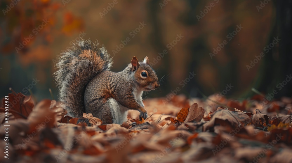 Squirrel. Cozy environment. Autumn background Squirrel. Cozy environment. Autumn background