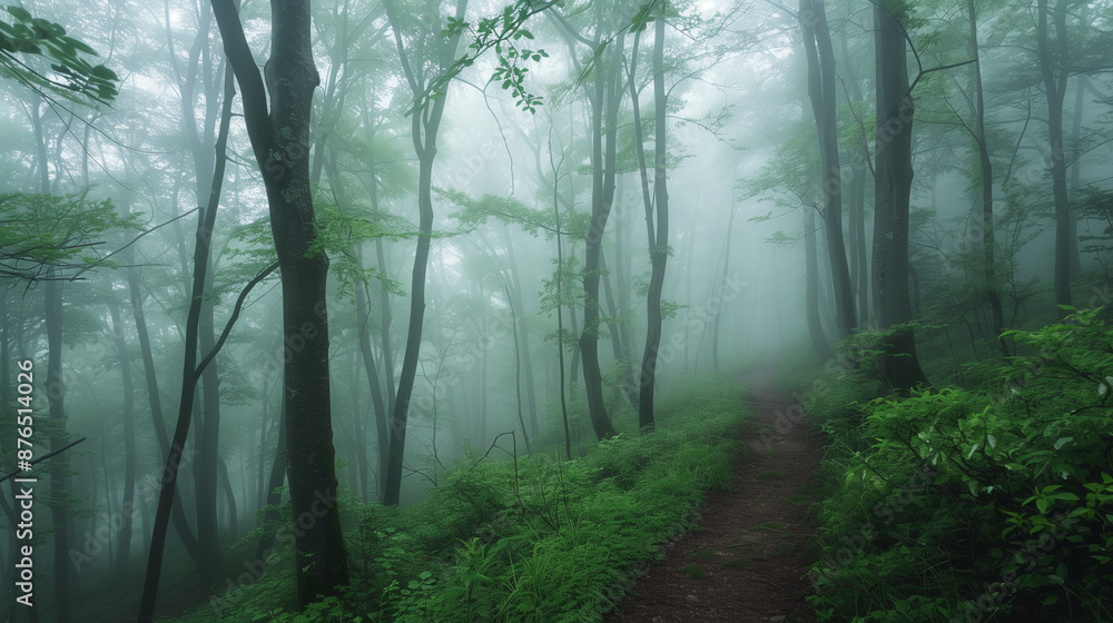 foggy forest view foggy forest view