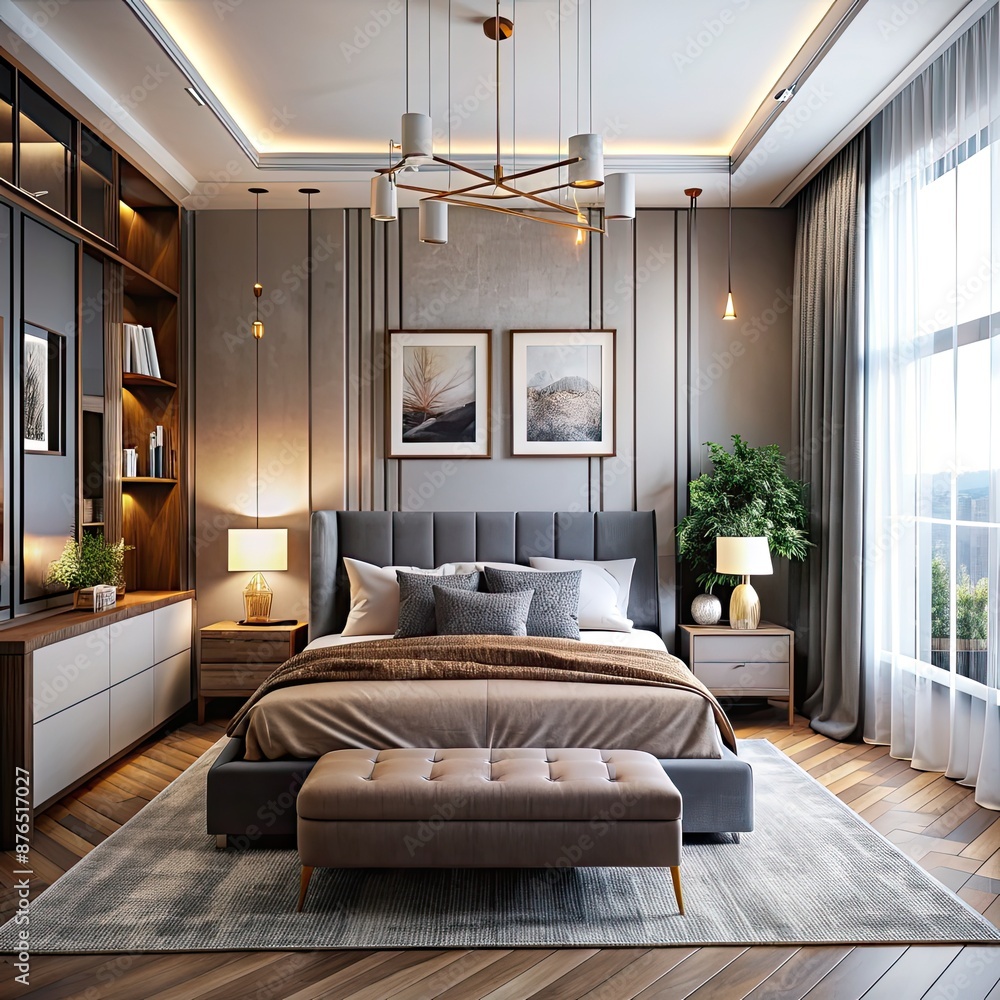 Hotel room design in a modern style Hotel room design in a modern style