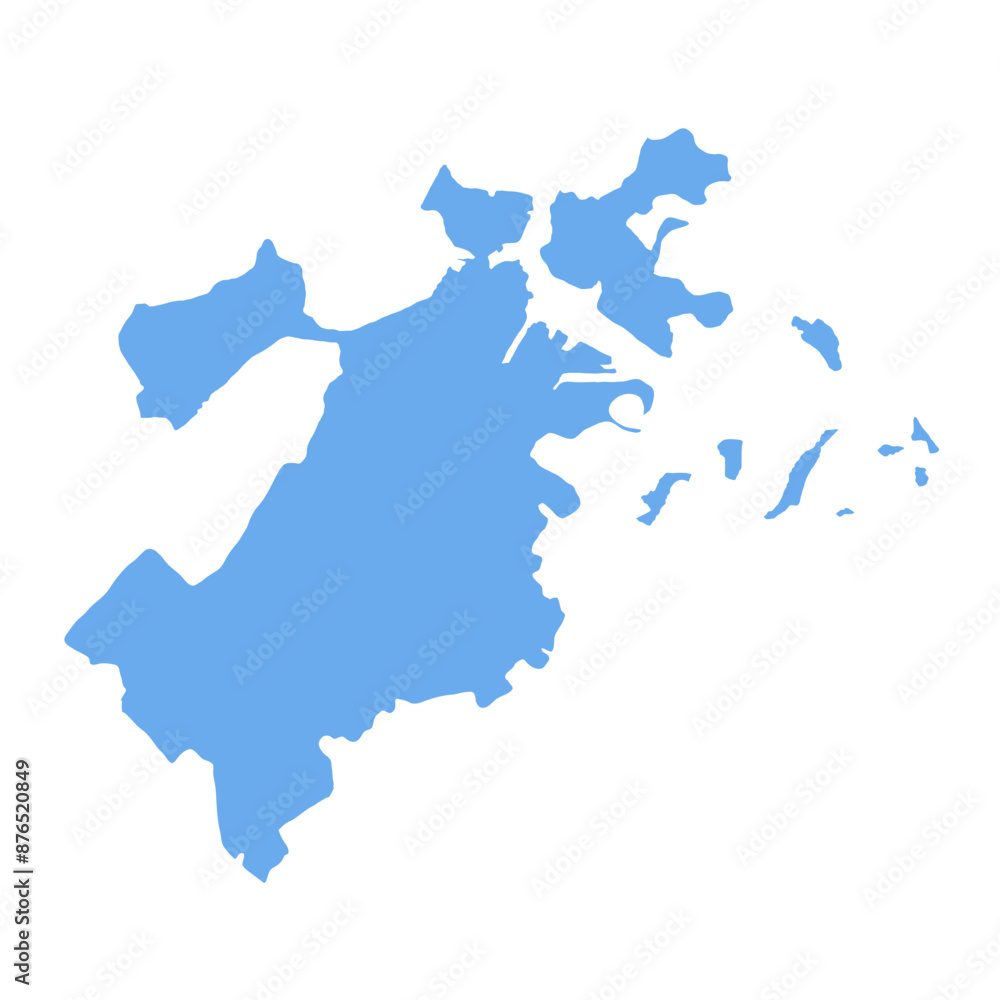 Silhouette map of boston city, capital of Massachusetts. Silhouette map of boston city, capital of Massachusetts.