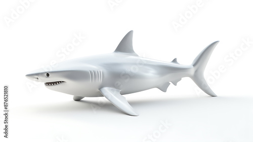Wallpaper Mural  A great white shark with a toothy grin, isolated on a white background. Torontodigital.ca