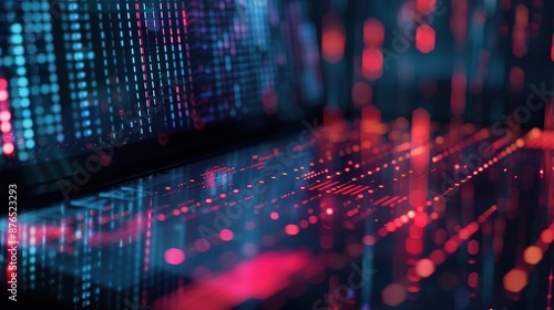 Wallpaper Mural Modern Professional Workspace with Blockchain Transaction Data on Laptop and Copy Space Torontodigital.ca