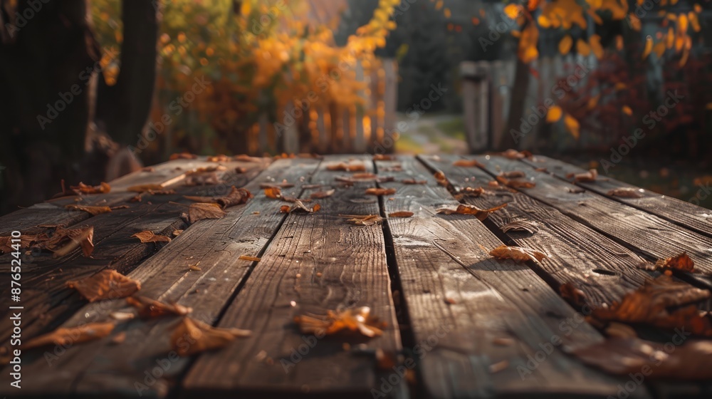 Wooden tabletop. Cozy environment. Autumn background Wooden tabletop. Cozy environment. Autumn background