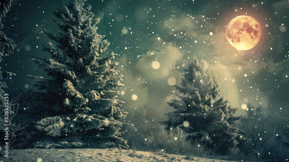 Naklejka premium Vintage photo of midnight on a holiday background