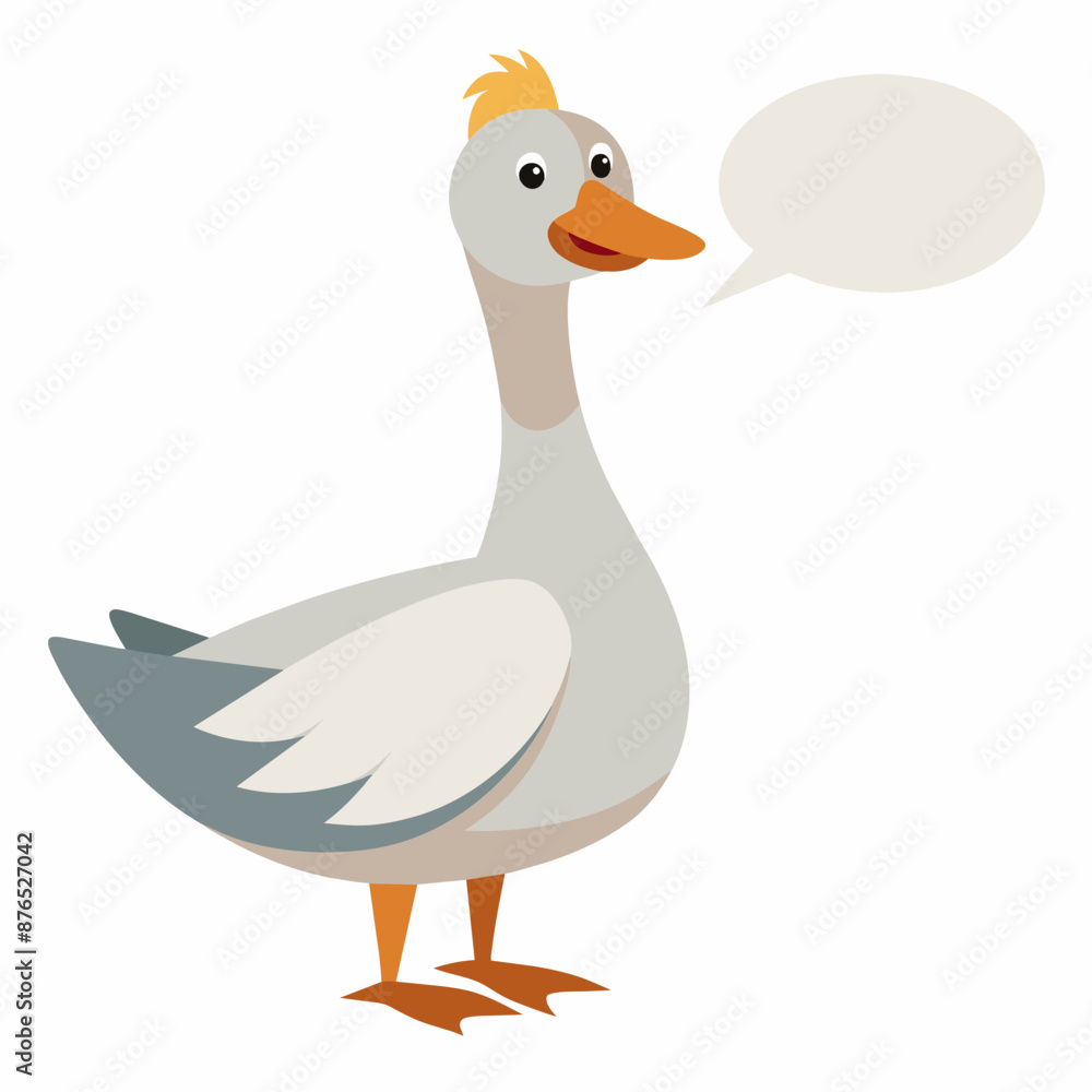 Obraz premium Engaging Conversations A Wild Goose Talks with a Blank Dialogue Box