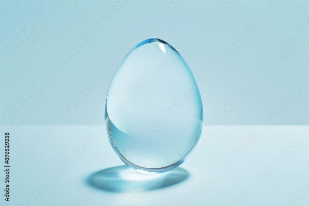 Glass Egg on Blue Background Glass Egg on Blue Background