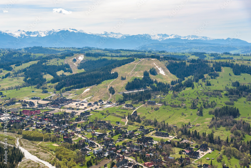 Spring view of Kotelnica mountain in Bialka Tatrzanska village Spring view of Kotelnica mountain in Bialka Tatrzanska village