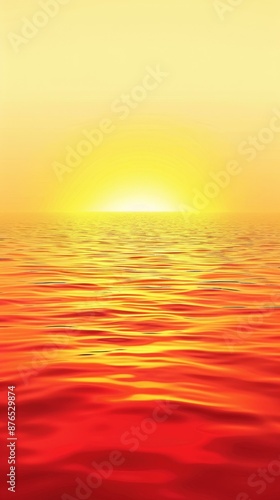 Serene ocean at sunset with vibrant yellow, orange, and red hues, reflecting sunlight for a calm and peaceful ambiance © Studium L&M