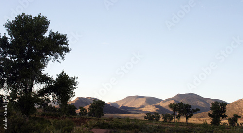 Mountains  and trees at Browns Park National Wildlife Refuge in Colorado  at dawn