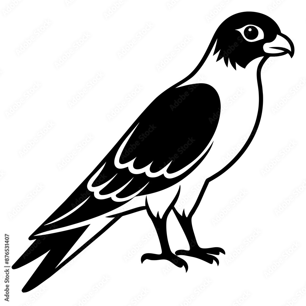 High-Quality Black Silhouette Kestrel Vector Art High-Quality Black Silhouette Kestrel Vector Art
