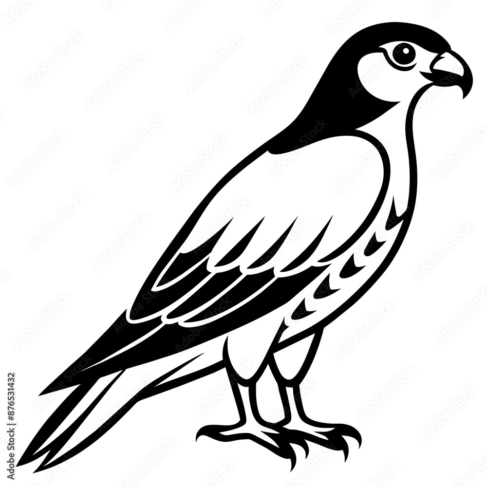 High-Quality Black Silhouette Kestrel Vector Art High-Quality Black Silhouette Kestrel Vector Art