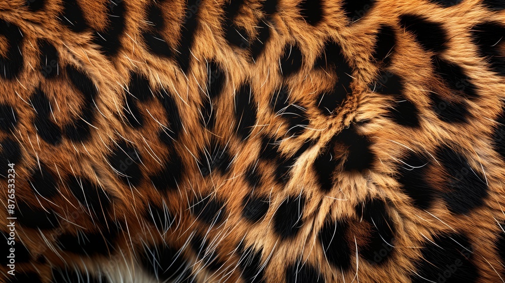 Close-up of a leopard's fur, highlighting its intricate pattern, unique markings, and golden-brown hues. Close-up of a leopard's fur, highlighting its intricate pattern, unique markings, and golden-brown hues.