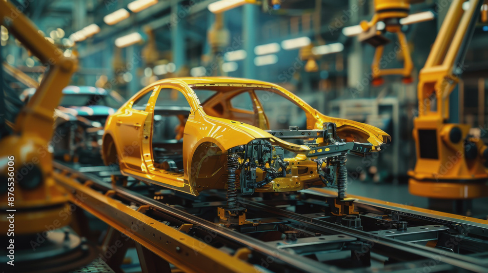 Fototapeta premium Machine Builder's Day. car assembly shop. car manufacturing. car assembly.
