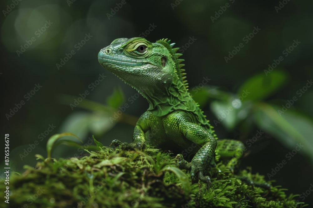 Full body view of Basilisk, in natural habitat, full body shot, full body View Full body view of Basilisk, in natural habitat, full body shot, full body View