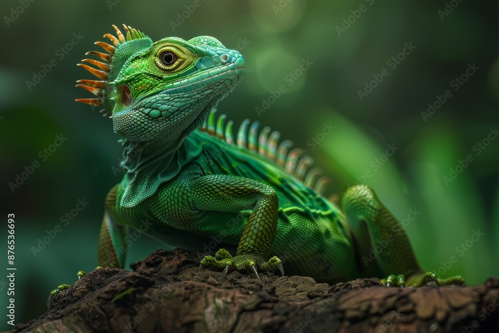 Full body view of Basilisk, in natural habitat, full body shot, full body View Full body view of Basilisk, in natural habitat, full body shot, full body View