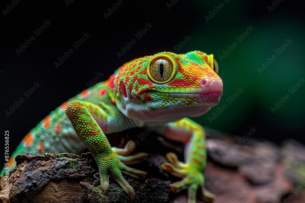 Fototapeta premium Full body view of Gecko , in natural habitat, full body shot, full body View