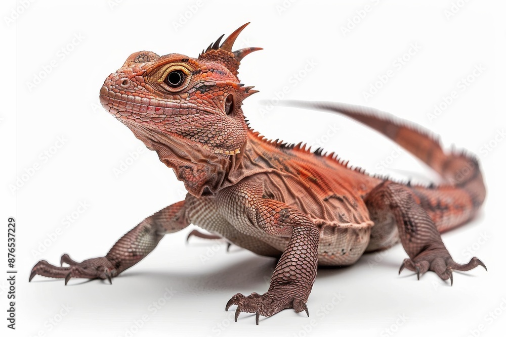 Obraz premium hight view of a Full body a Basilisk, isolated on white background