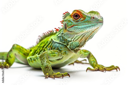 Wallpaper Mural hight view of a Full body a Basilisk, isolated on white background, full body shot, full body View isolated on white background Torontodigital.ca