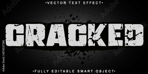 Worn White Cracked Vector Fully Editable Smart Object Text Effect