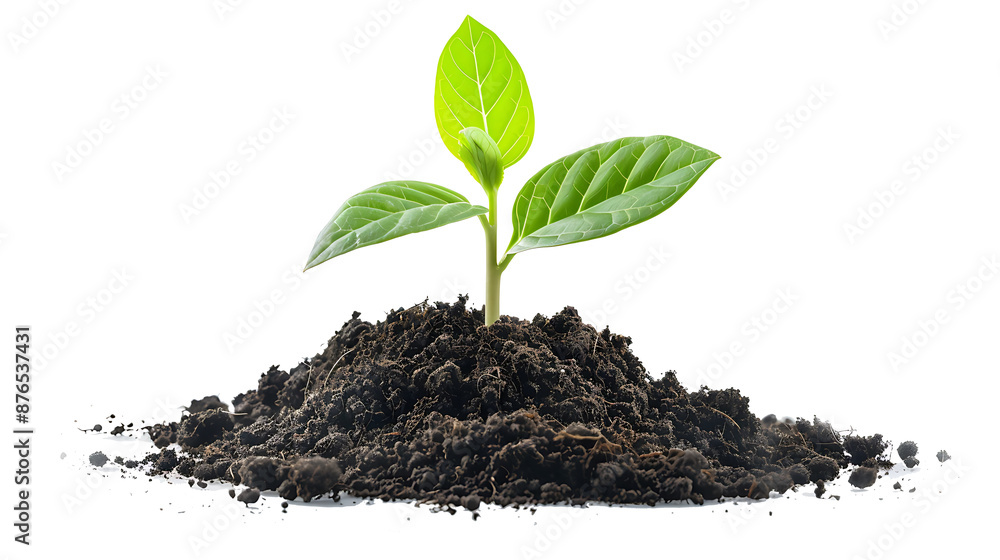 young plant sprout growing from soil isolated on white or transparent png background young plant sprout growing from soil isolated on white or transparent png background