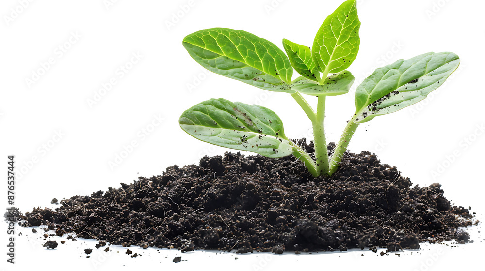 young plant sprout growing from soil isolated on white or transparent png background young plant sprout growing from soil isolated on white or transparent png background