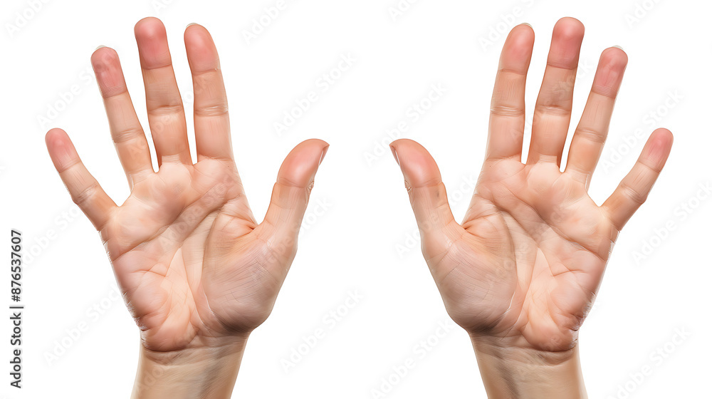 Hands, palms gesturing up, saying hi, greeting, hello, bye isolated on white Hands, palms gesturing up, saying hi, greeting, hello, bye isolated on white