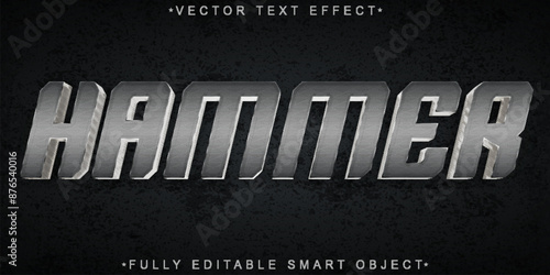 Silver Hammer Vector Fully Editable Smart Object Text Effect