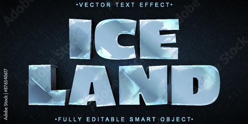 Blue Ice Land Vector Fully Editable Smart Object Text Effect