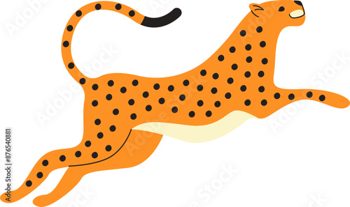 Leopard Running Hand Drawn