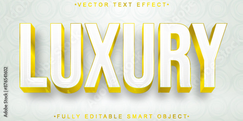 Golden White Luxury Vector Fully Editable Smart Object Text Effect