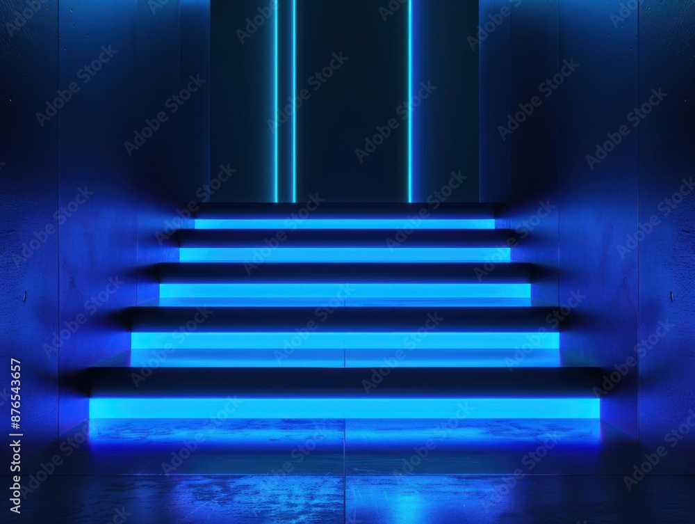 Obraz premium Neon Blue Steps