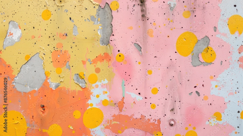 Spotted concrete with shades of orange yellow coral and pink Spotted concrete with shades of orange yellow coral and pink