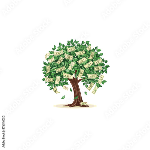 Money tree flat vector design