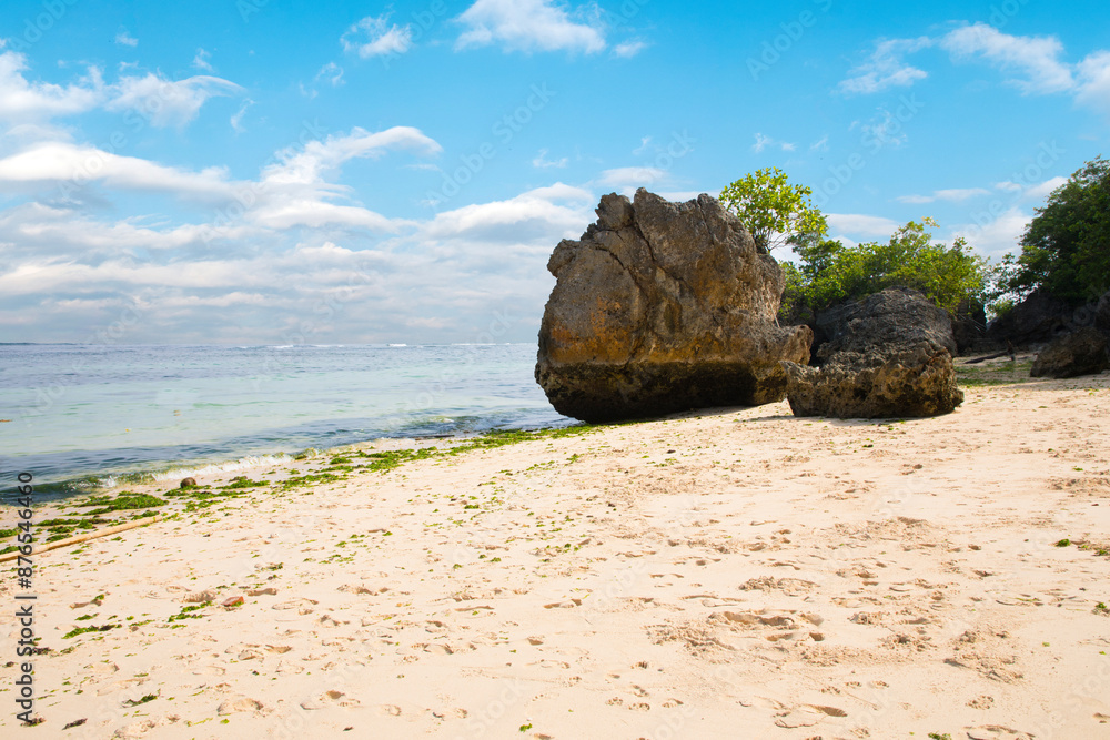 Beautiful view of the Padang Padang beach in Bali Island, Indonesia