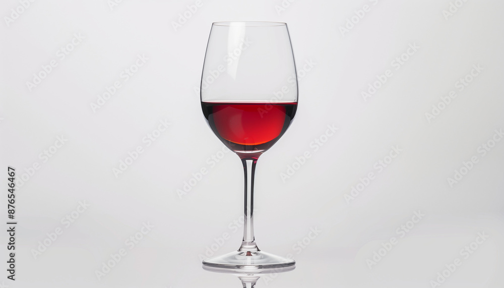 Glass of red wine on a white background simple and elegant perfect for dining or wine tasting events Glass of red wine on a white background simple and elegant perfect for dining or wine tasting events