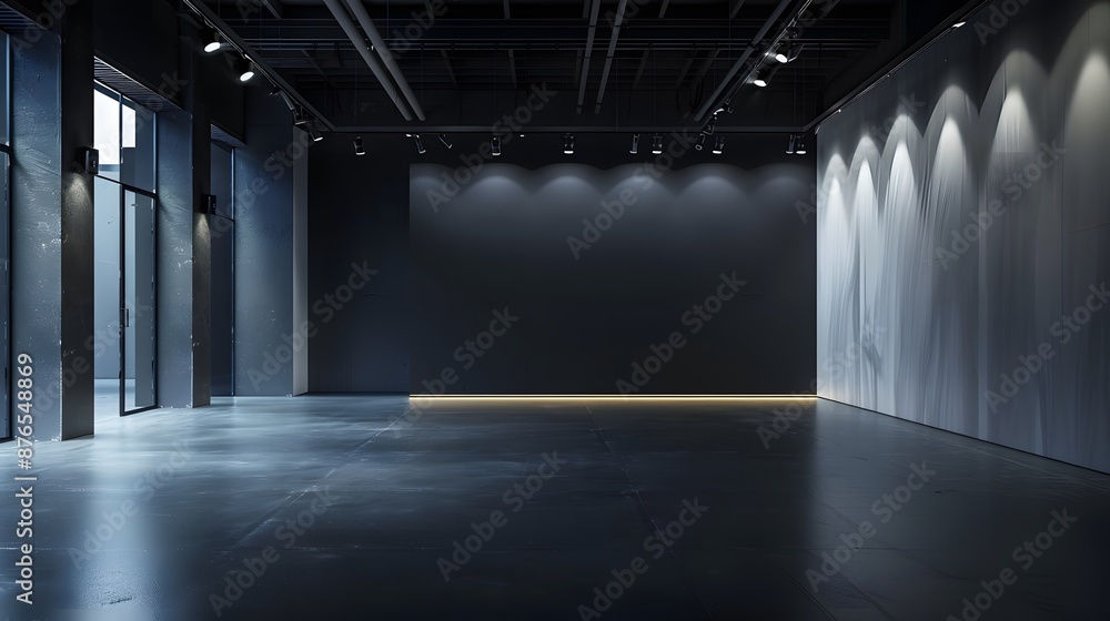 dark studio with gradient light in the background of empty space, display walls and interior floors for product display. dark studio with gradient light in the background of empty space, display walls and interior floors for product display.