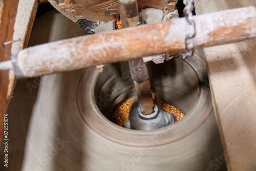 Europe, Romania, Viscri. Inside a Grist mill operation. photo