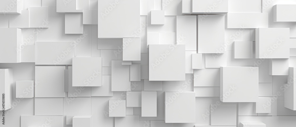 Abstract White Cube Structure Abstract White Cube Structure