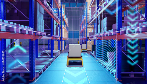 Warehouse with robots. Futu...