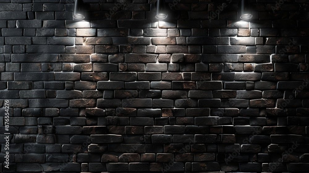 Brick Wall with Dramatic Lighting, Urban Design, Dark Texture ...