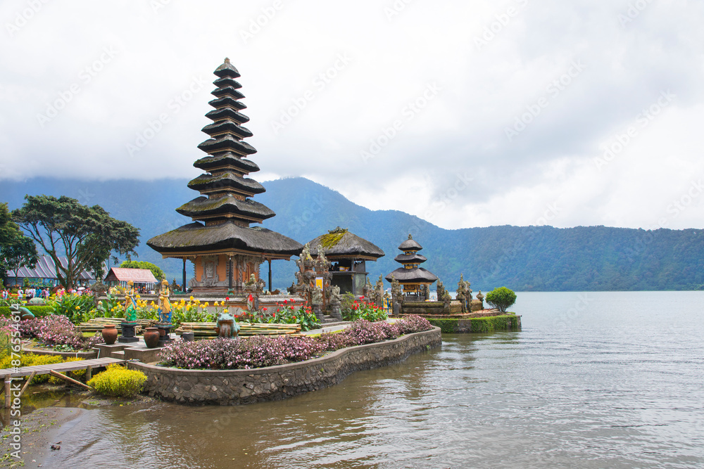 Beautiful view of Ulun Danu Beratan Temple in Bali Island in Bali Island, Indonesia