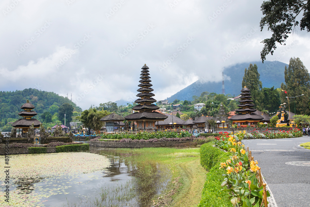 Beautiful view of Ulun Danu Beratan Temple in Bali Island in Bali Island, Indonesia