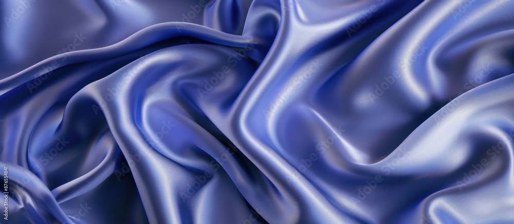 Fototapeta premium Abstract Blue Silk Fabric Draped Background
